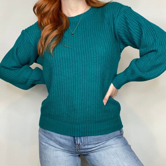 Vintage Saugatuck Company Size Medium Deep Turquoise Crewneck Sweater - Picture 5 of 13